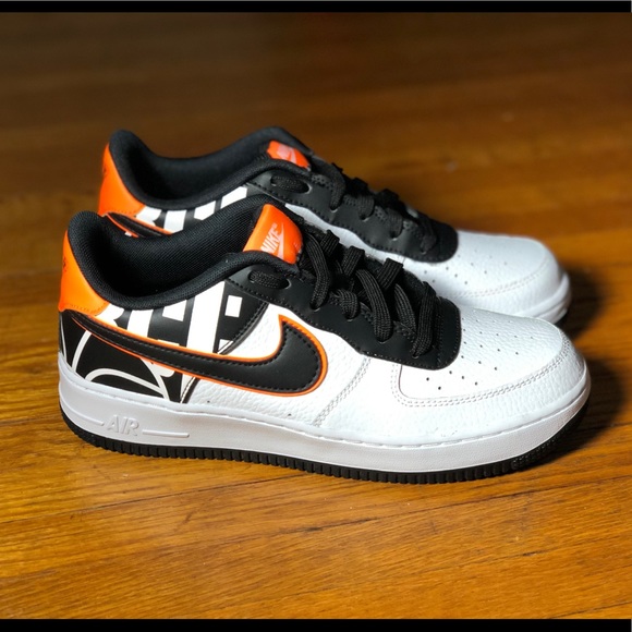 nike air force 1 lv8 white black orange